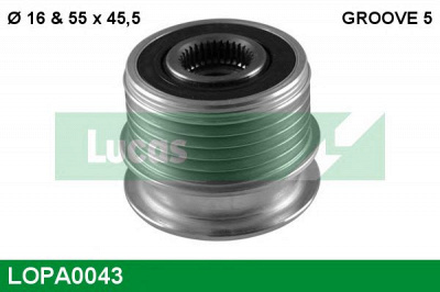 LUCAS ENGINE DRIVE lopa0043 -  Механизм свободного хода генератора